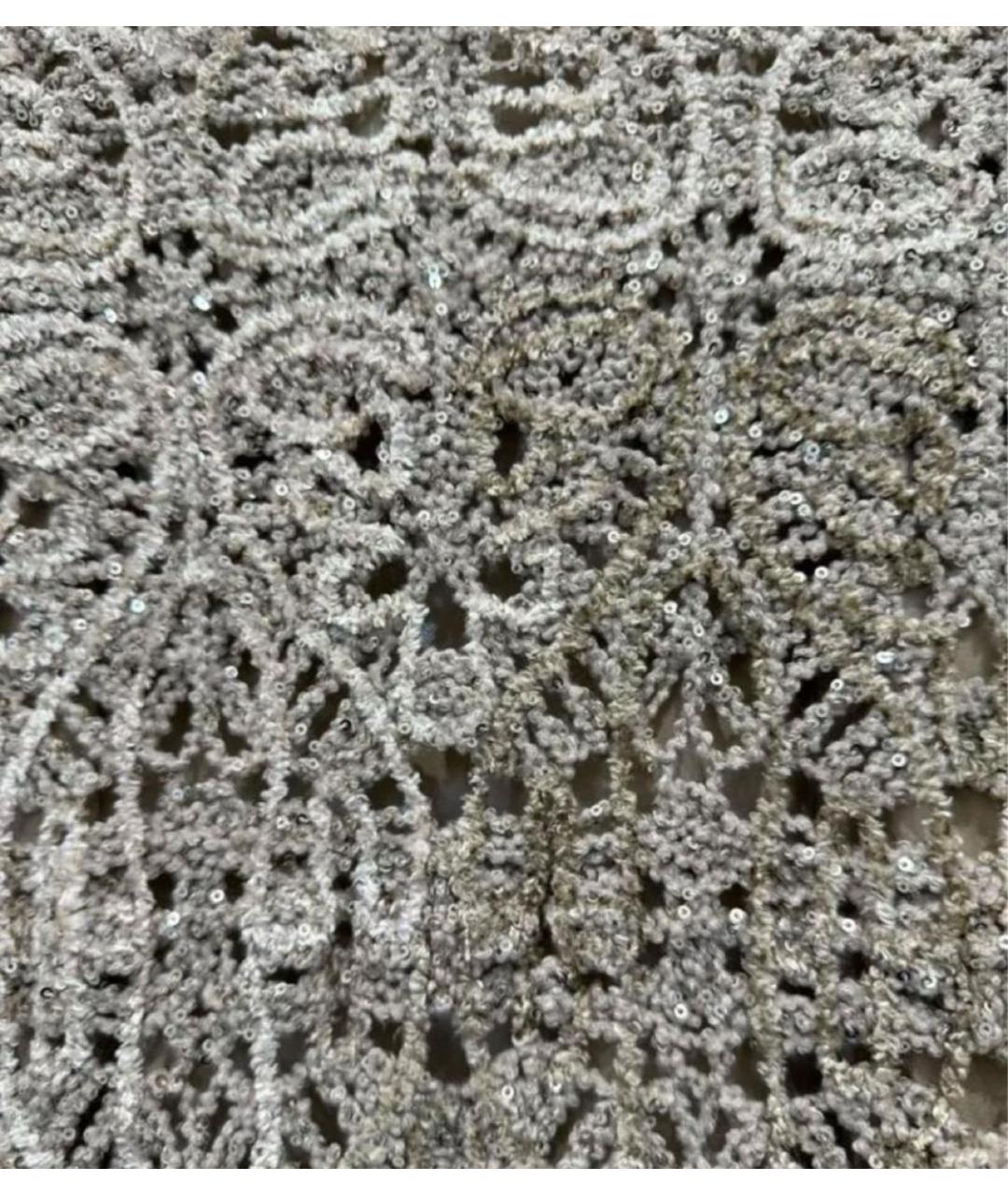 OSCAR DE LA RENTA Бежевое кружевное вечернее платье, фото 4