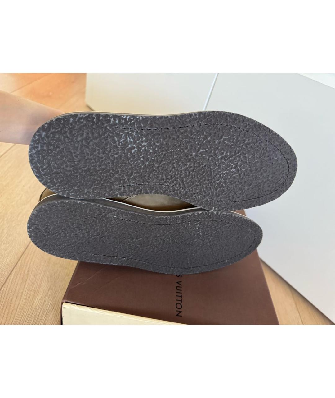 LOUIS VUITTON Бежевые замшевые низкие ботинки, фото 7