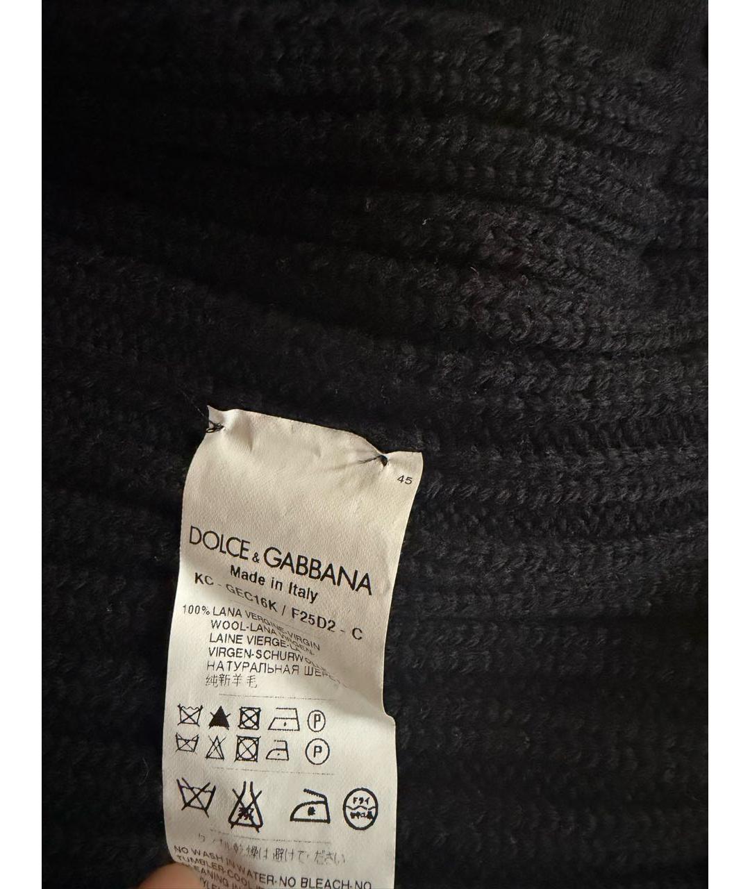 DOLCE&GABBANA Черный шерстяной кардиган, фото 4