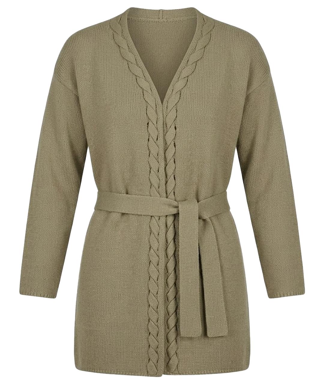 MAX MARA Коричневый шерстяной кардиган, фото 1