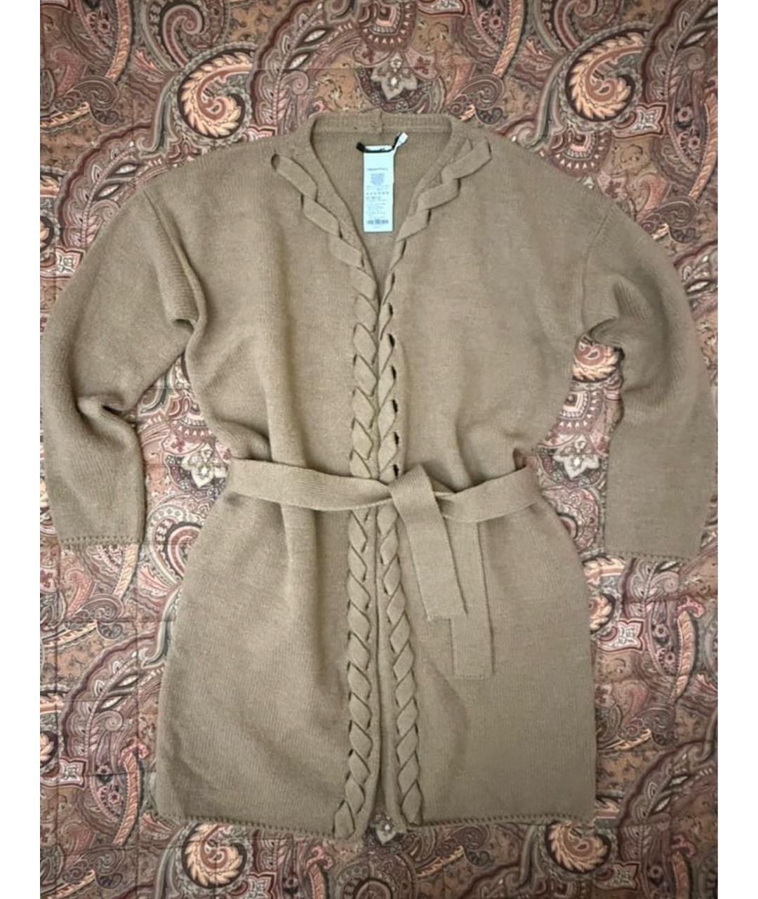 MAX MARA Коричневый шерстяной кардиган, фото 3