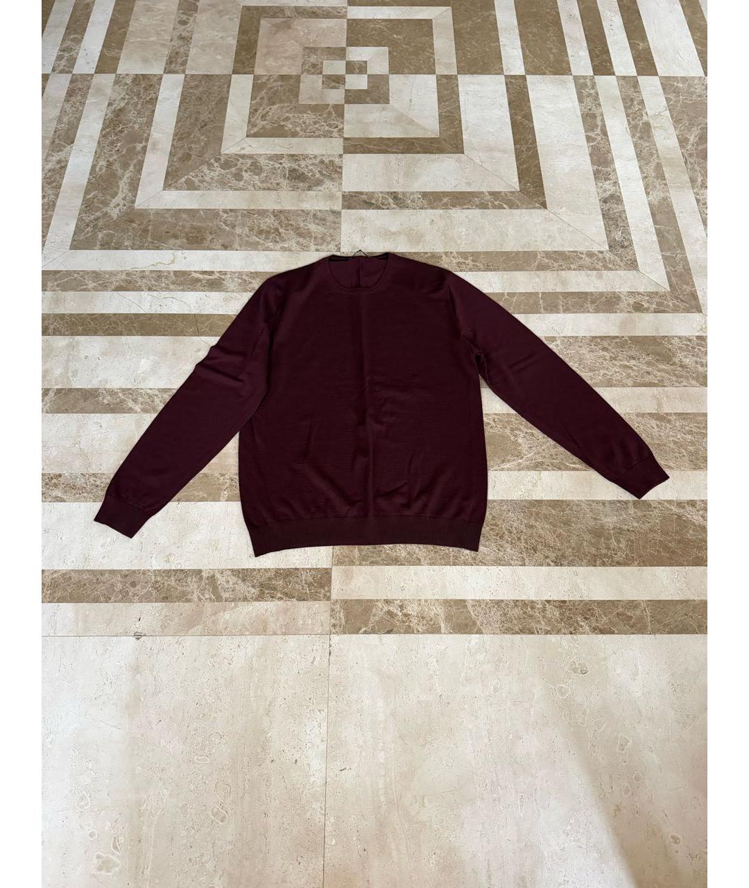 GUCCI Бордовый шерстяной джемпер / свитер, фото 4