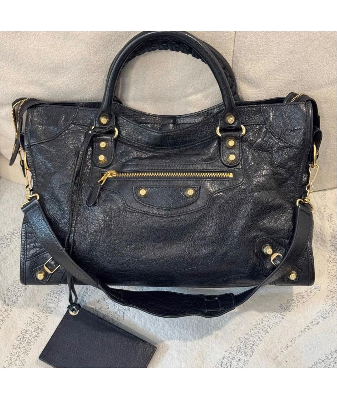 BALENCIAGA Черная кожаная сумка с короткими ручками, фото 8