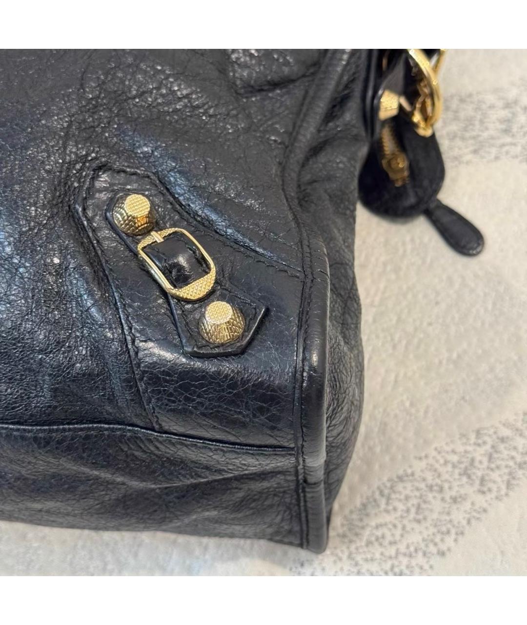 BALENCIAGA Черная кожаная сумка с короткими ручками, фото 4