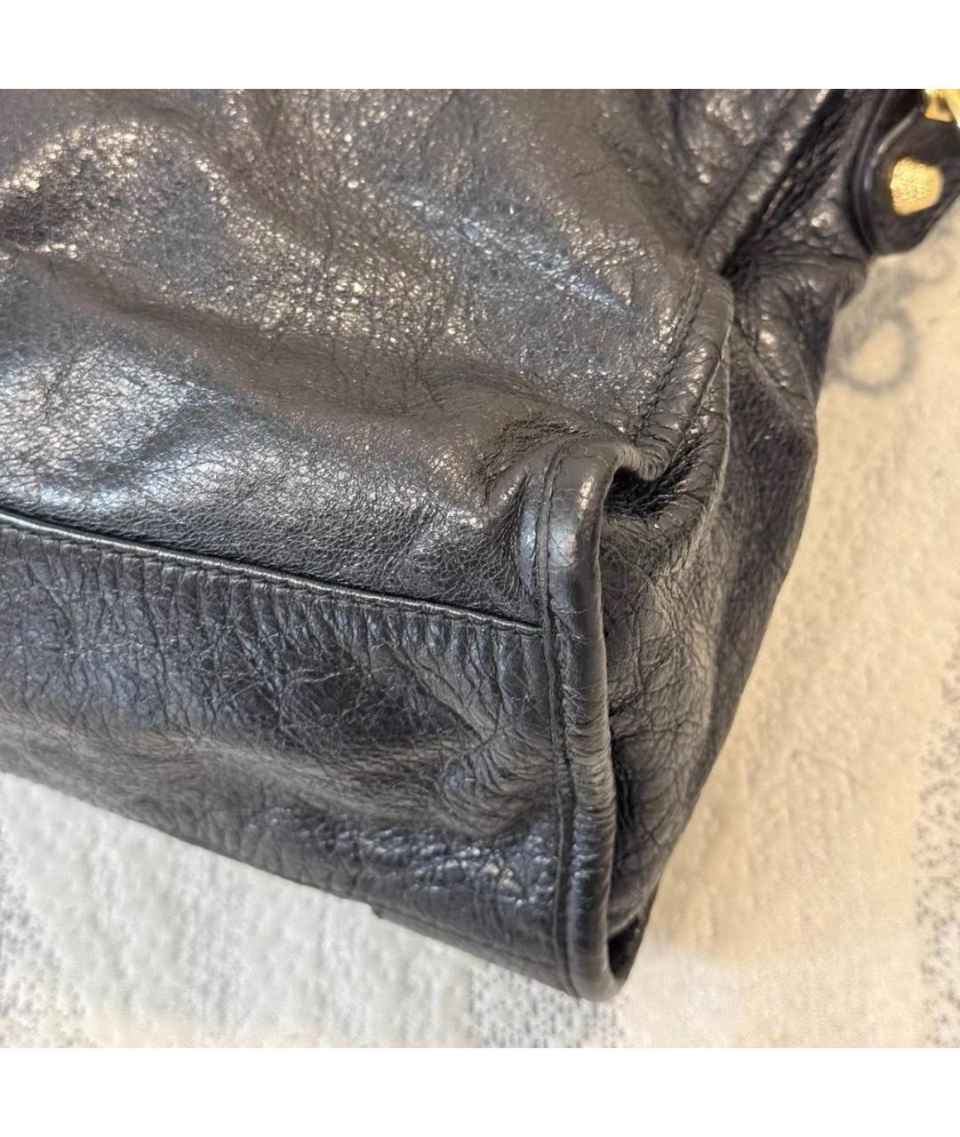 BALENCIAGA Черная кожаная сумка с короткими ручками, фото 5