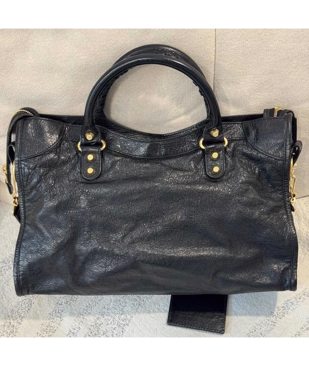 BALENCIAGA Черная кожаная сумка с короткими ручками, фото 2