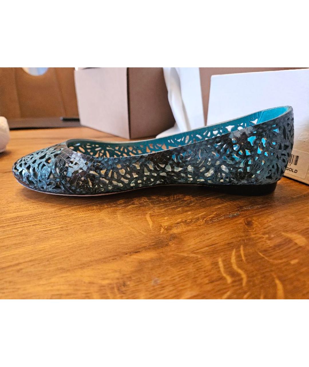EMILIO PUCCI Бирюзовые кожаные балетки, фото 2