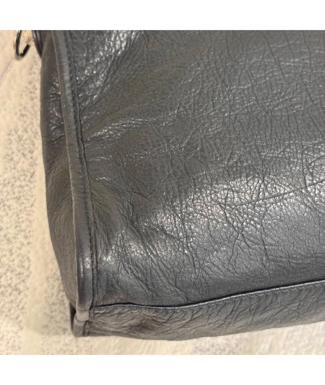 BALENCIAGA Черная кожаная сумка с короткими ручками, фото 4