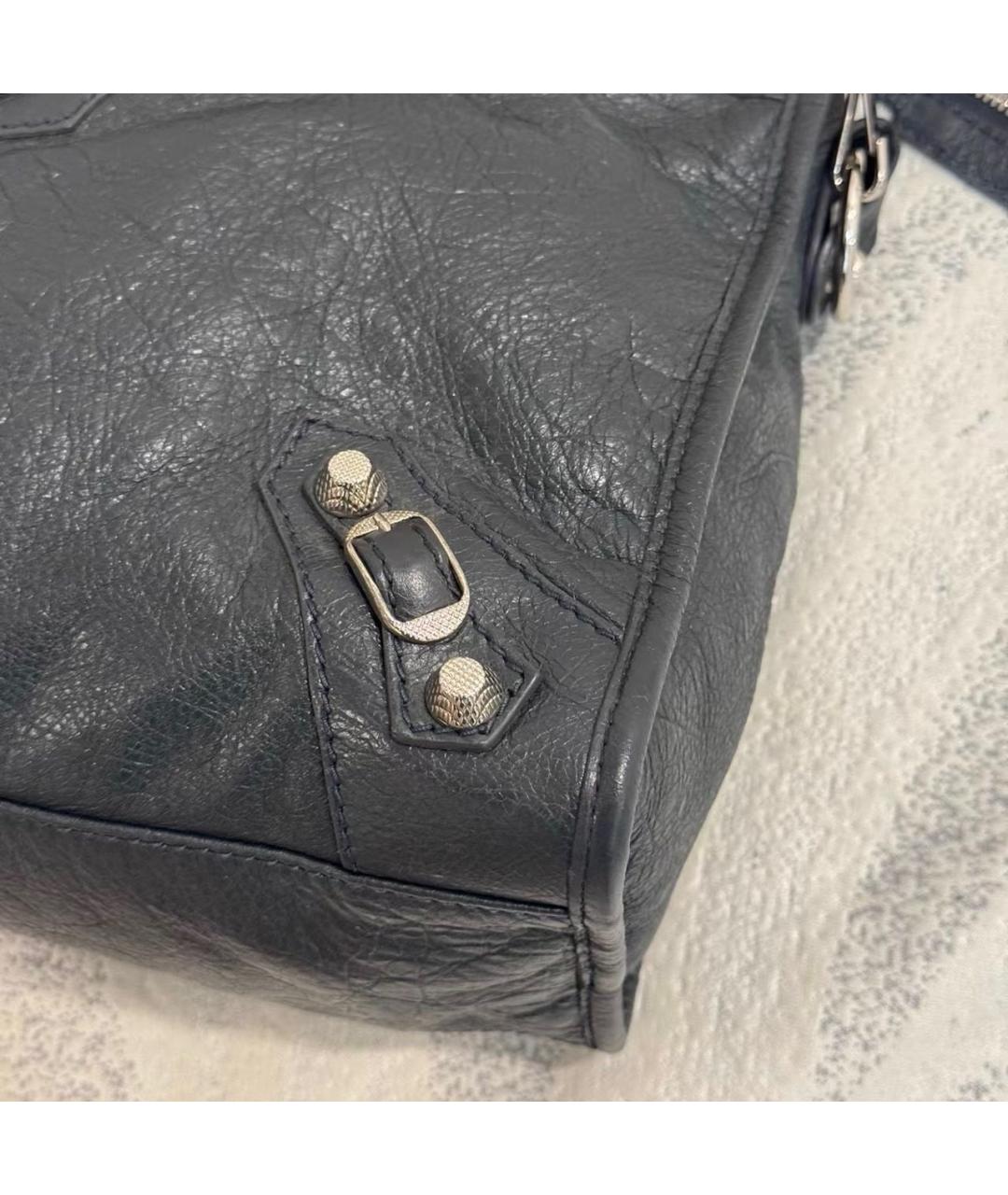 BALENCIAGA Черная кожаная сумка с короткими ручками, фото 3
