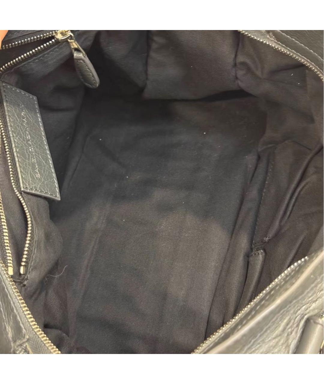 BALENCIAGA Черная кожаная сумка с короткими ручками, фото 7