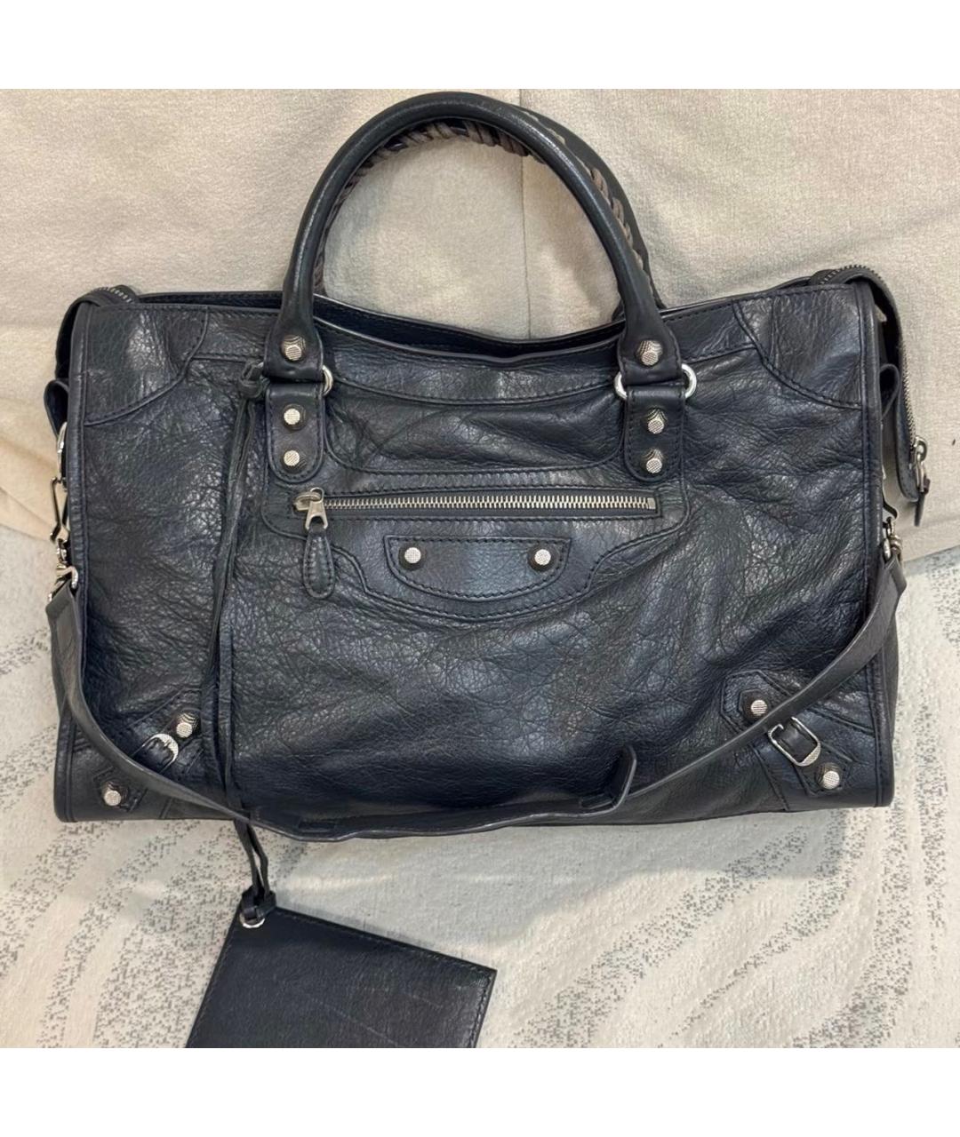 BALENCIAGA Черная кожаная сумка с короткими ручками, фото 8