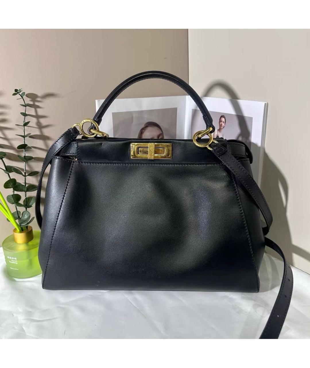 FENDI Черная кожаная сумка через плечо, фото 2