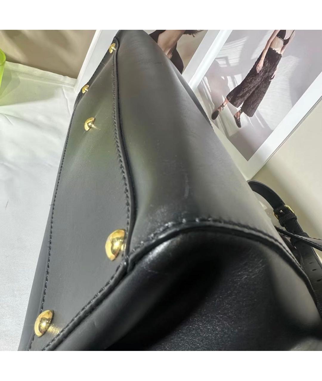 FENDI Черная кожаная сумка через плечо, фото 5