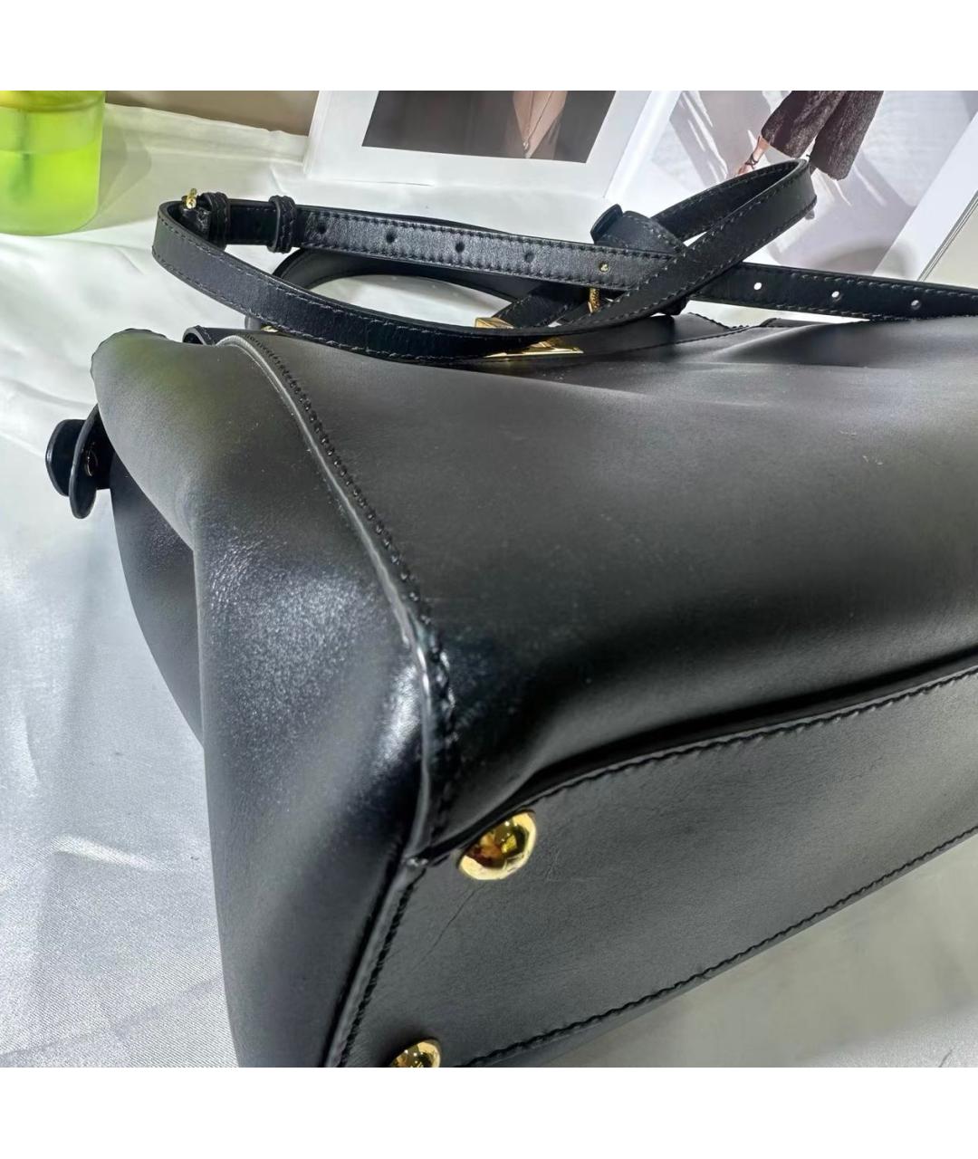 FENDI Черная кожаная сумка через плечо, фото 6