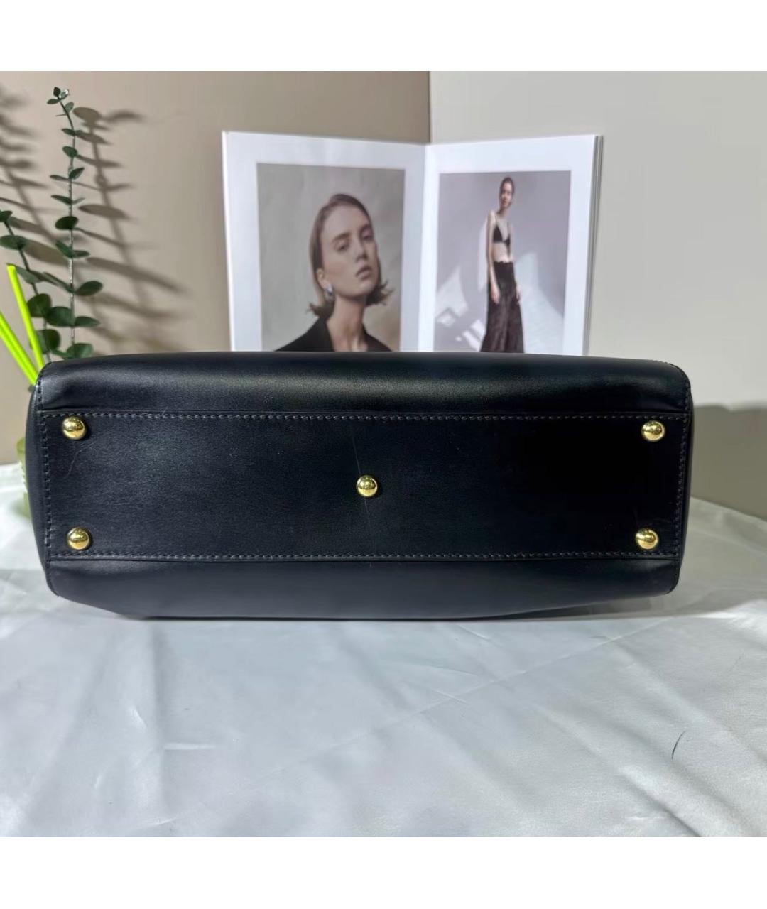 FENDI Черная кожаная сумка через плечо, фото 7