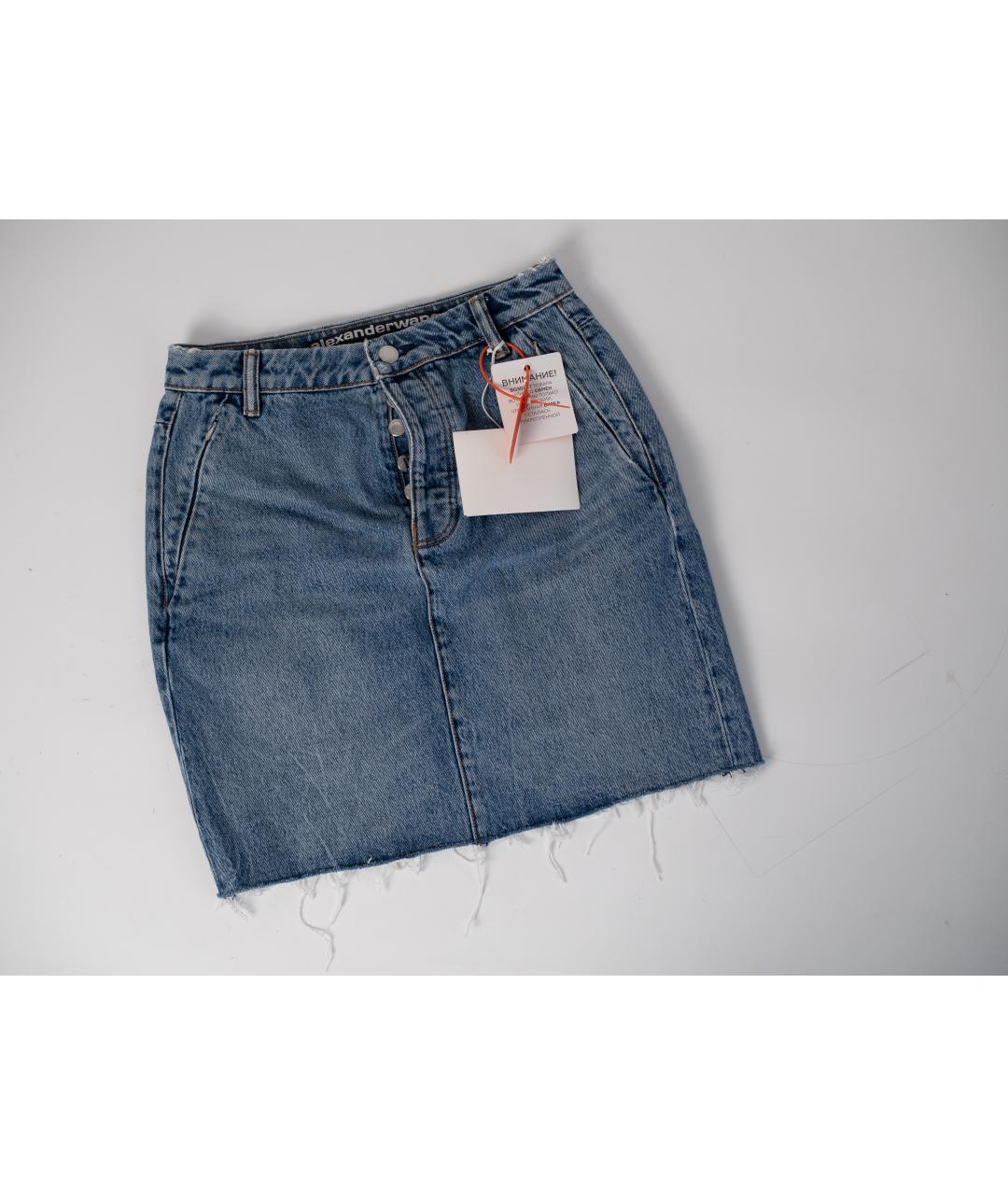 ALEXANDER WANG Синяя деним юбка мини, фото 7