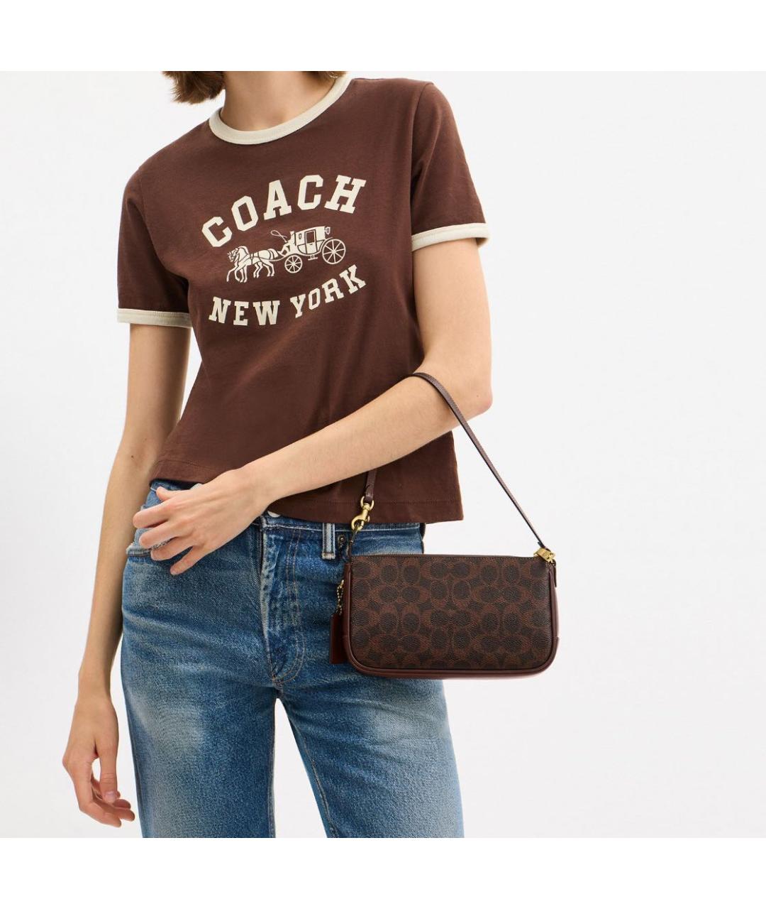 COACH Коричневая сумка через плечо, фото 5