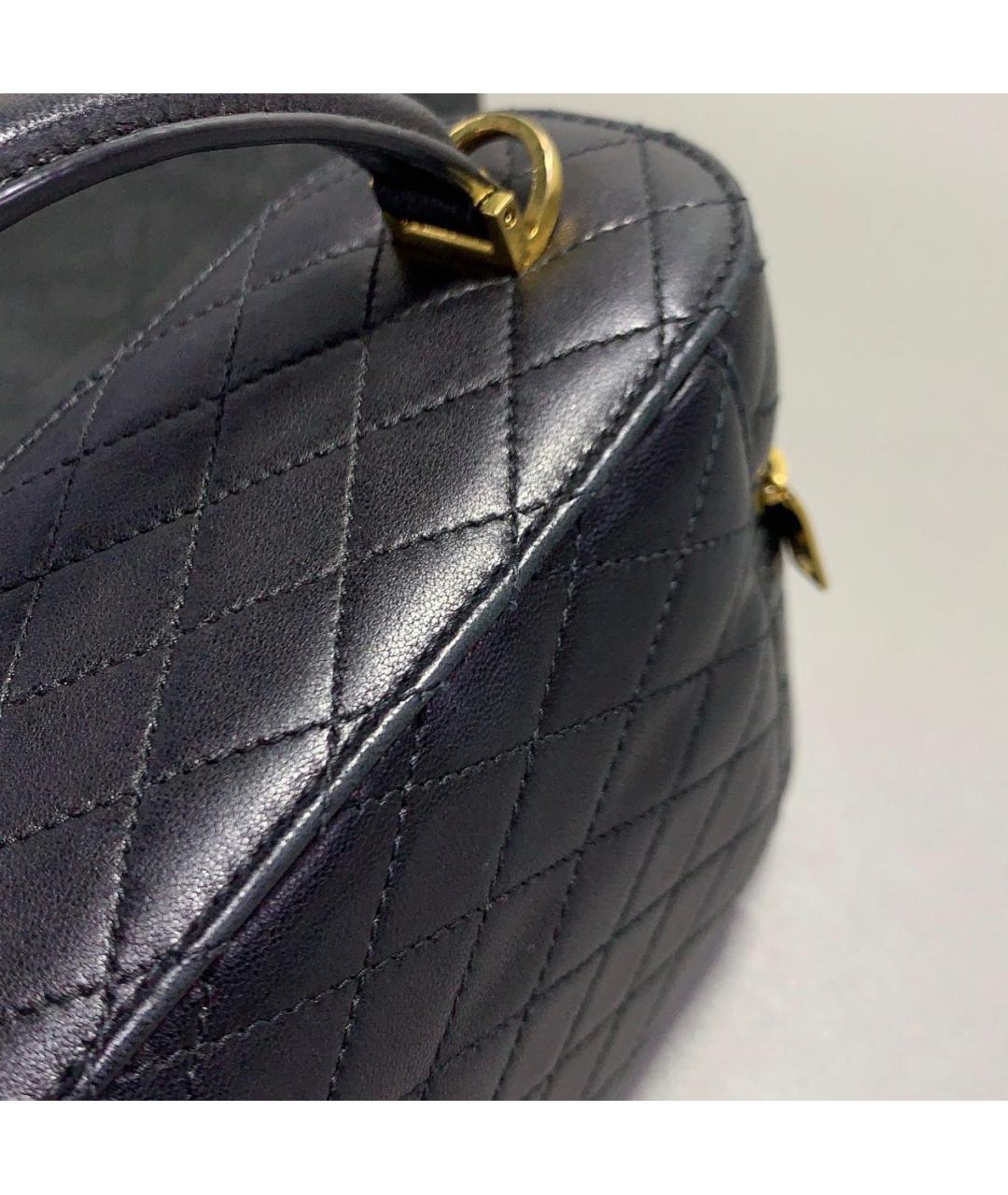 SAINT LAURENT Черная кожаная сумка с короткими ручками, фото 4