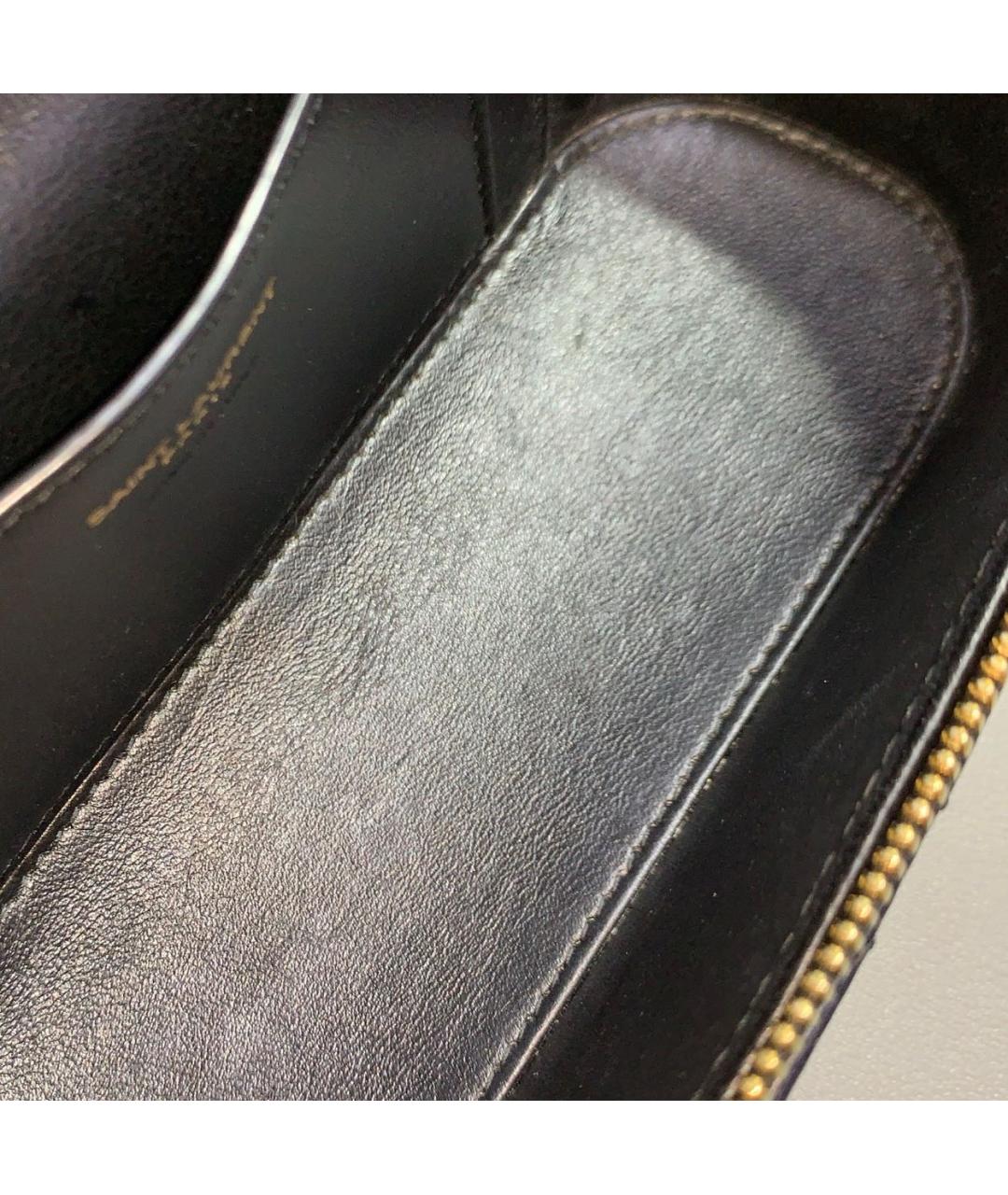 SAINT LAURENT Черная кожаная сумка с короткими ручками, фото 7