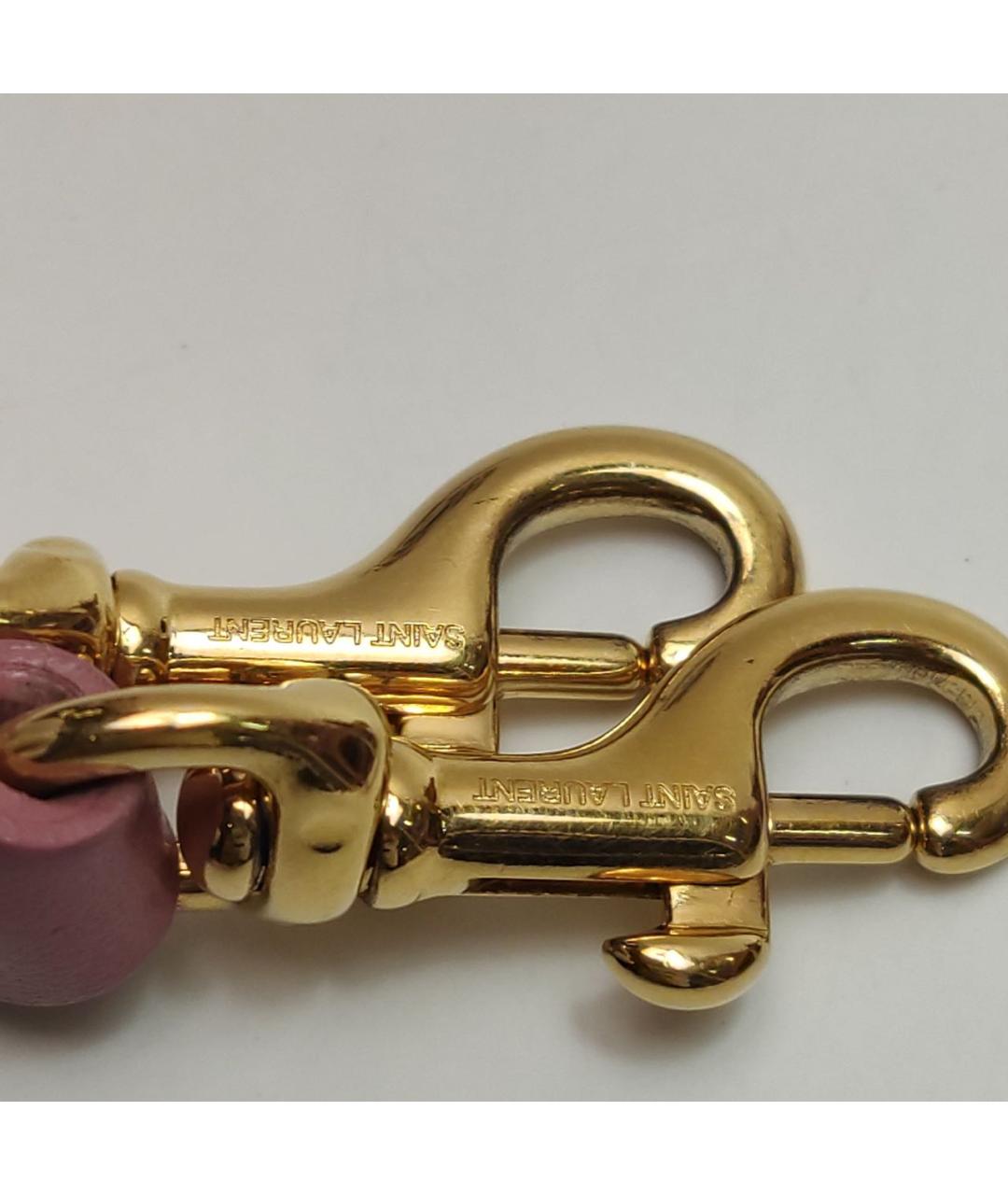 SAINT LAURENT Розовая кожаная сумка с короткими ручками, фото 8