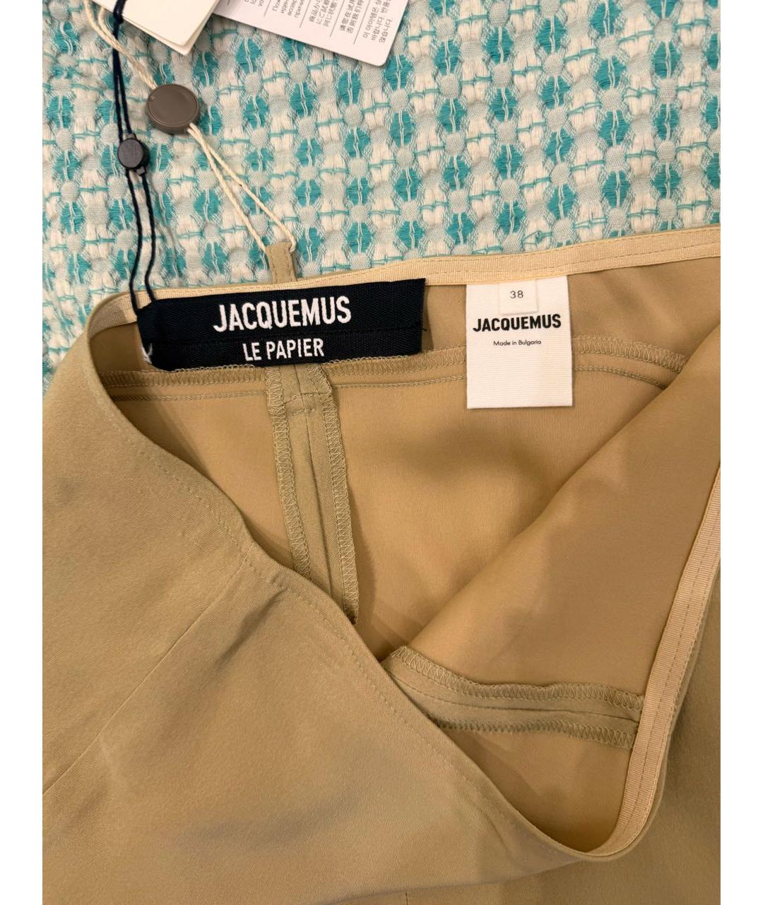 JACQUEMUS Бежевые вискозные брюки широкие, фото 4