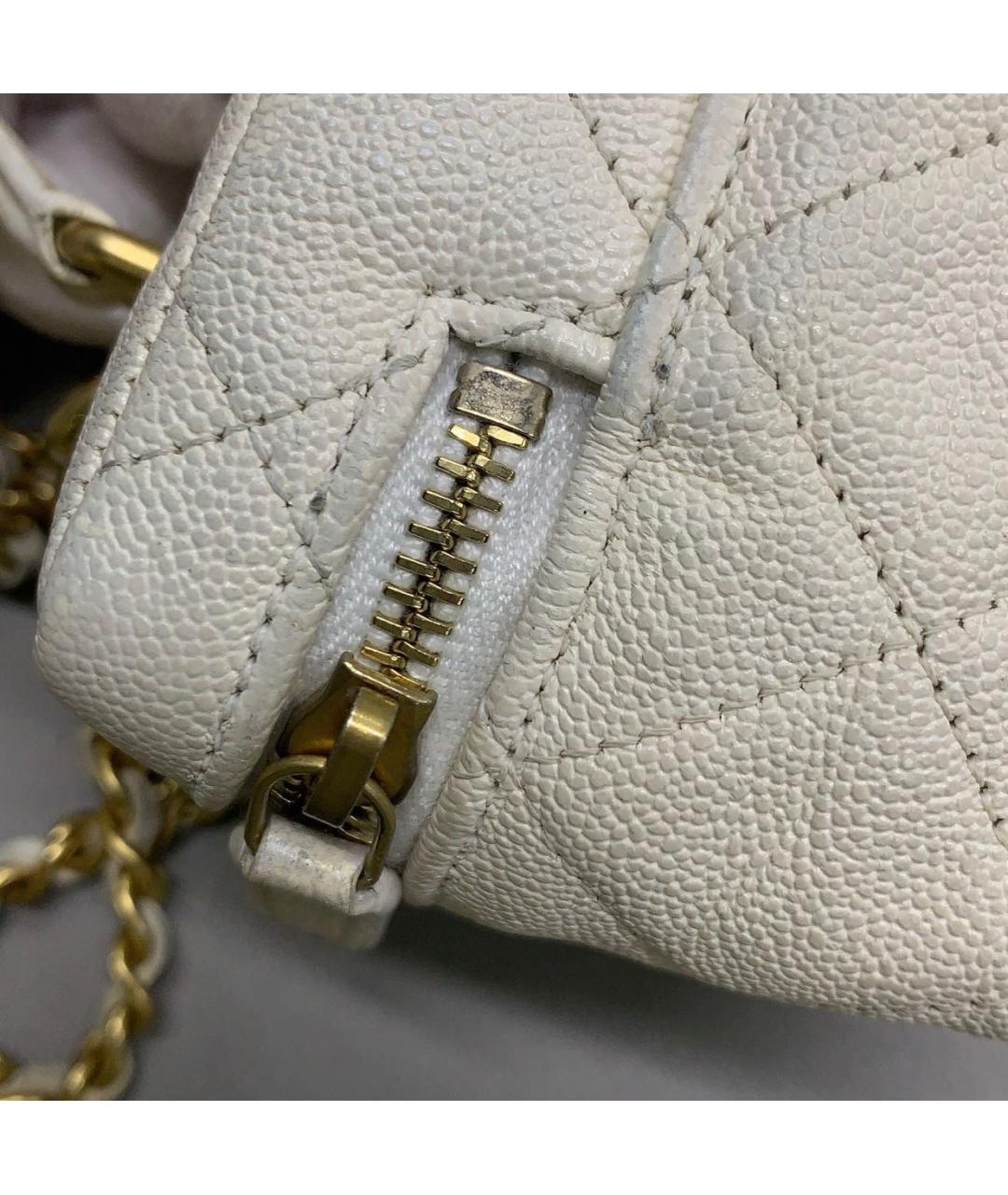 CHANEL Бежевая кожаная сумка через плечо, фото 5