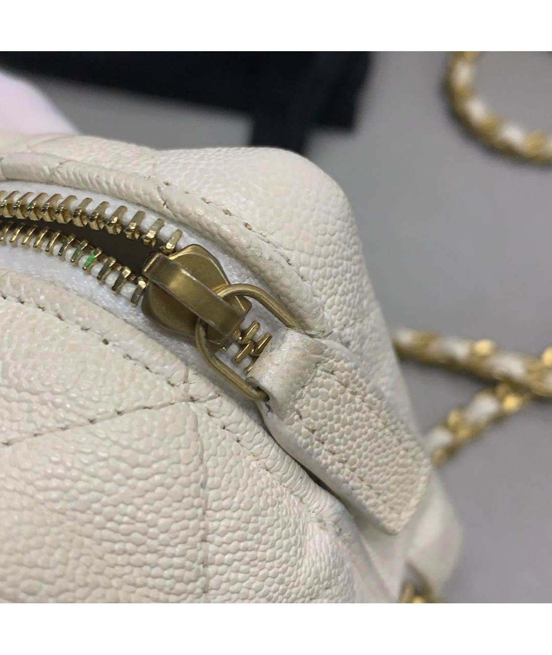 CHANEL Бежевая кожаная сумка через плечо, фото 7