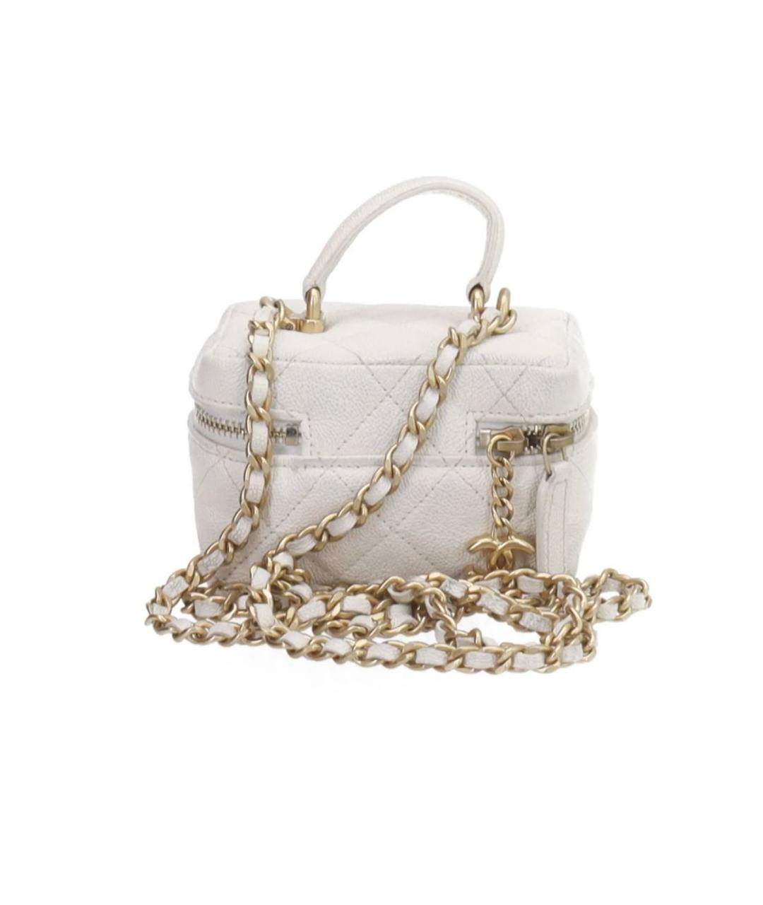 CHANEL Бежевая кожаная сумка через плечо, фото 3