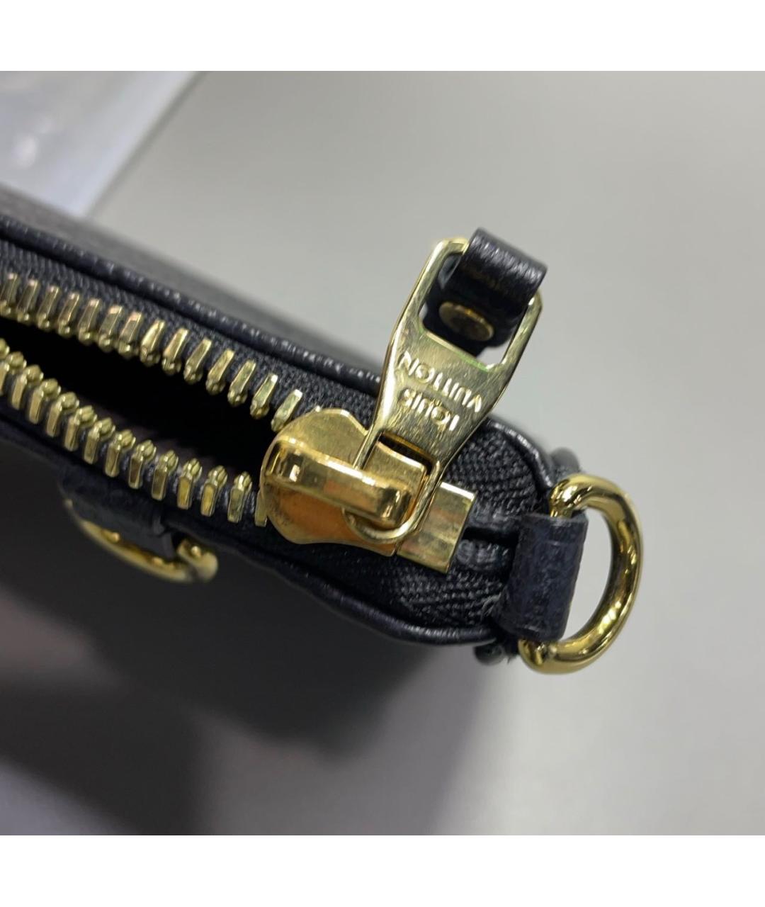 LOUIS VUITTON Черная кожаная сумка через плечо, фото 5