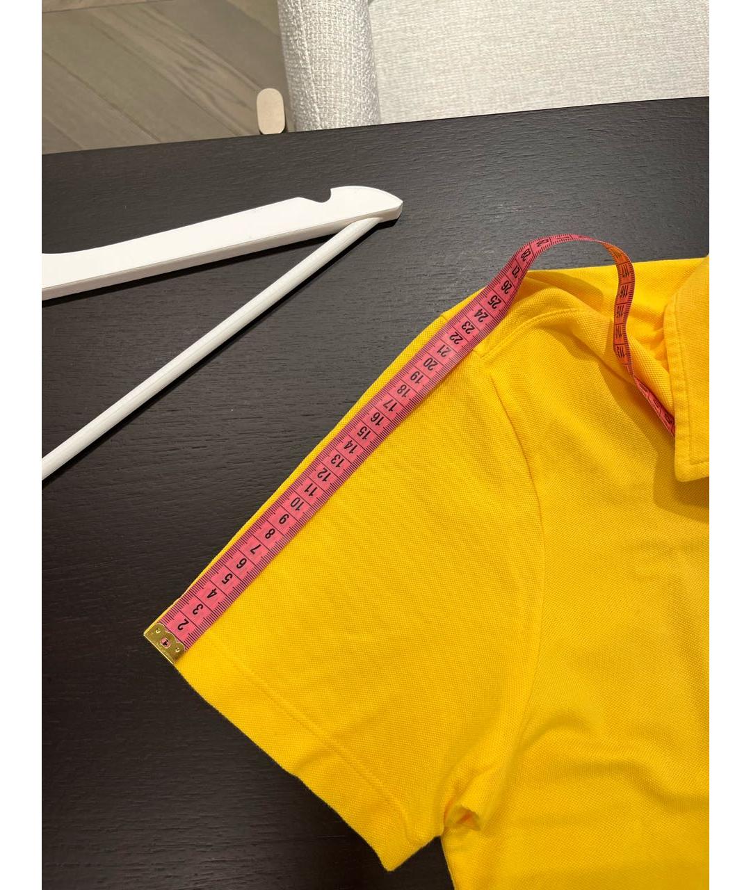 LORO PIANA Желтое хлопковое поло с коротким рукавом, фото 7