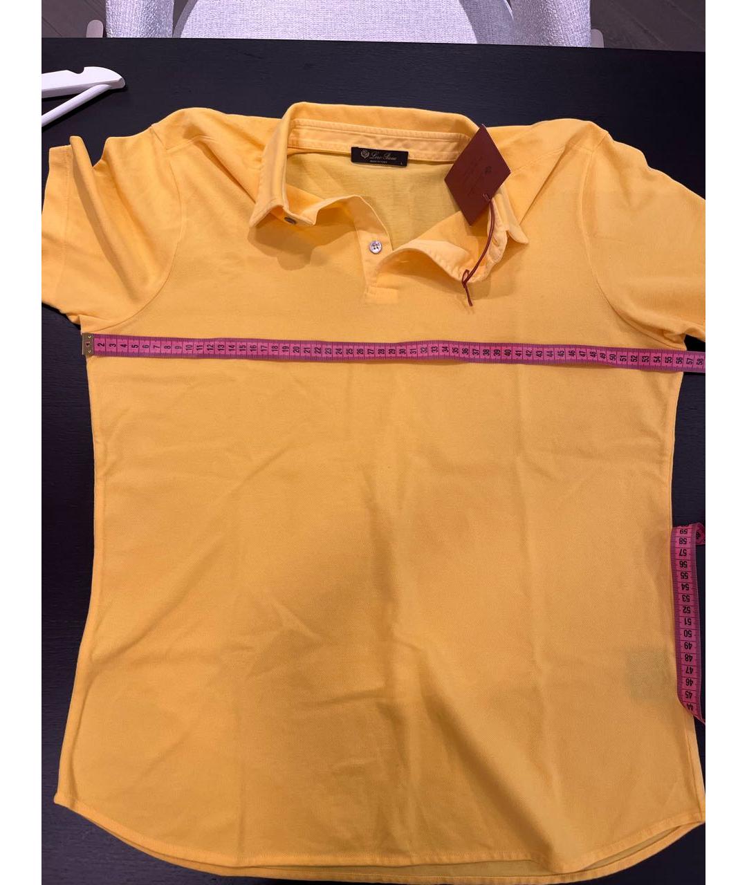 LORO PIANA Желтое хлопковое поло с коротким рукавом, фото 6