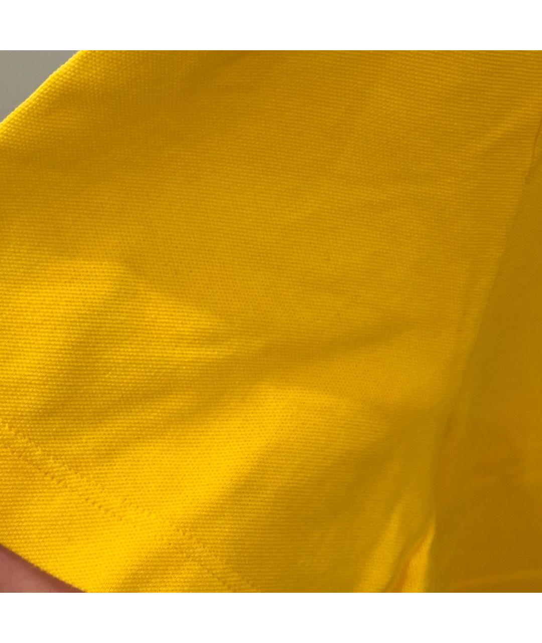 LORO PIANA Желтое хлопковое поло с коротким рукавом, фото 4