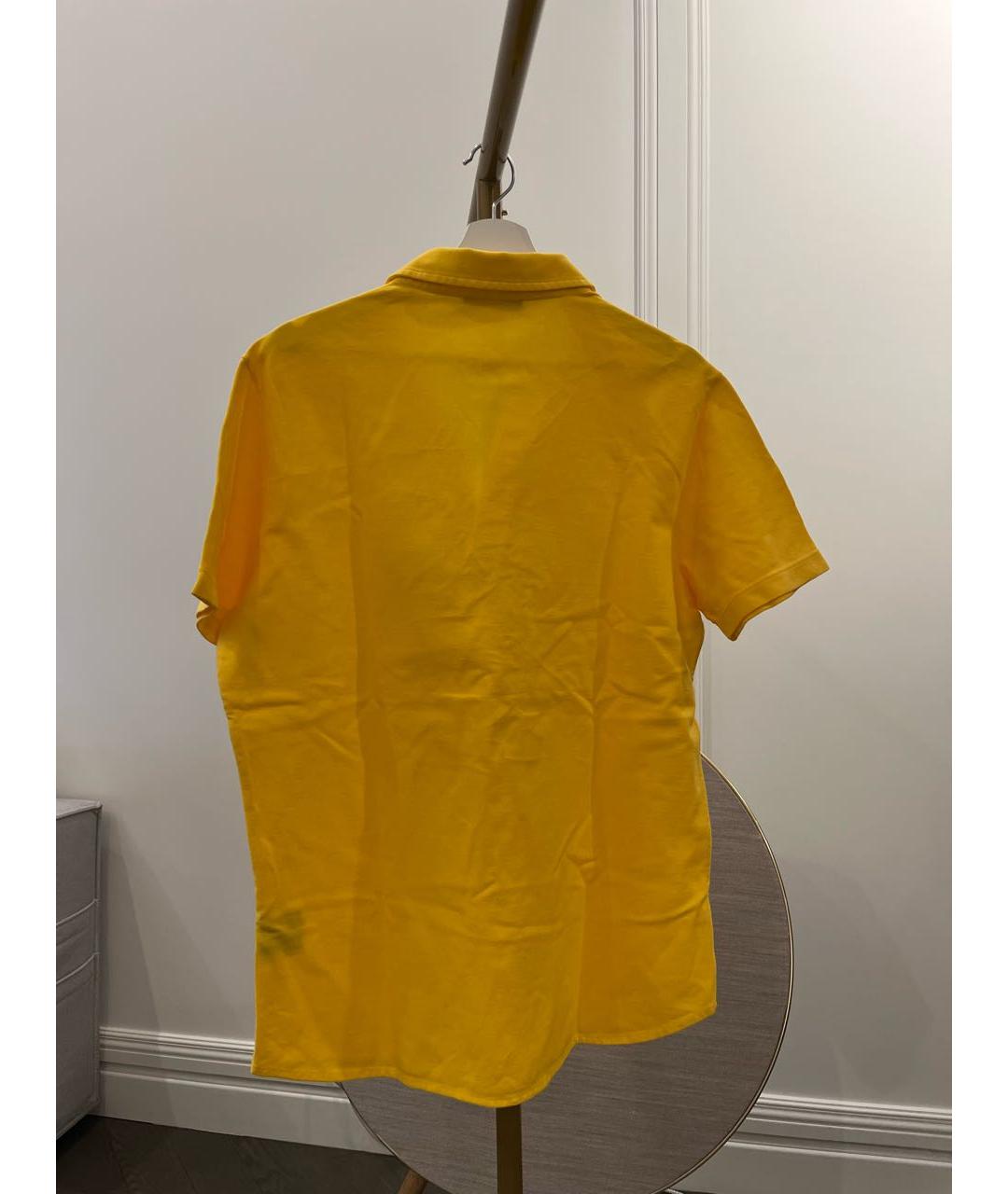 LORO PIANA Желтое хлопковое поло с коротким рукавом, фото 2