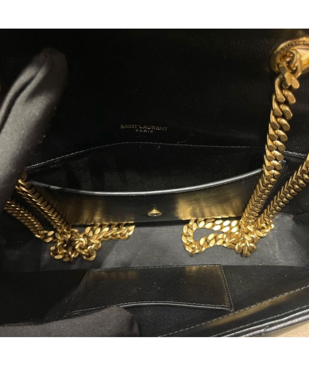 SAINT LAURENT Черная кожаная сумка через плечо, фото 4