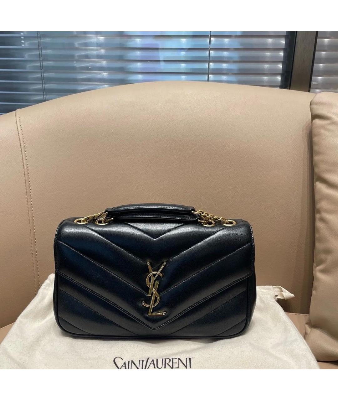 SAINT LAURENT Черная кожаная сумка через плечо, фото 9