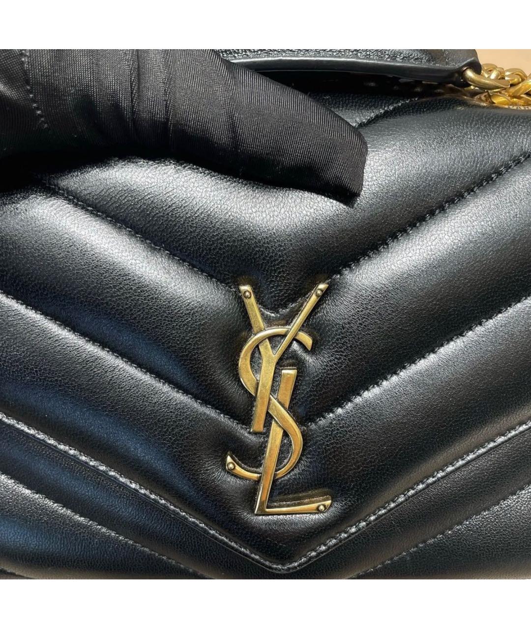 SAINT LAURENT Черная кожаная сумка через плечо, фото 7