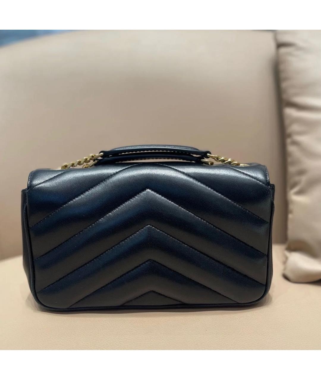 SAINT LAURENT Черная кожаная сумка через плечо, фото 2