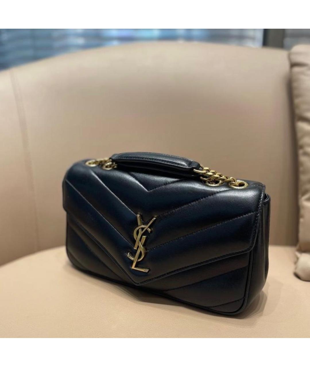 SAINT LAURENT Черная кожаная сумка через плечо, фото 5