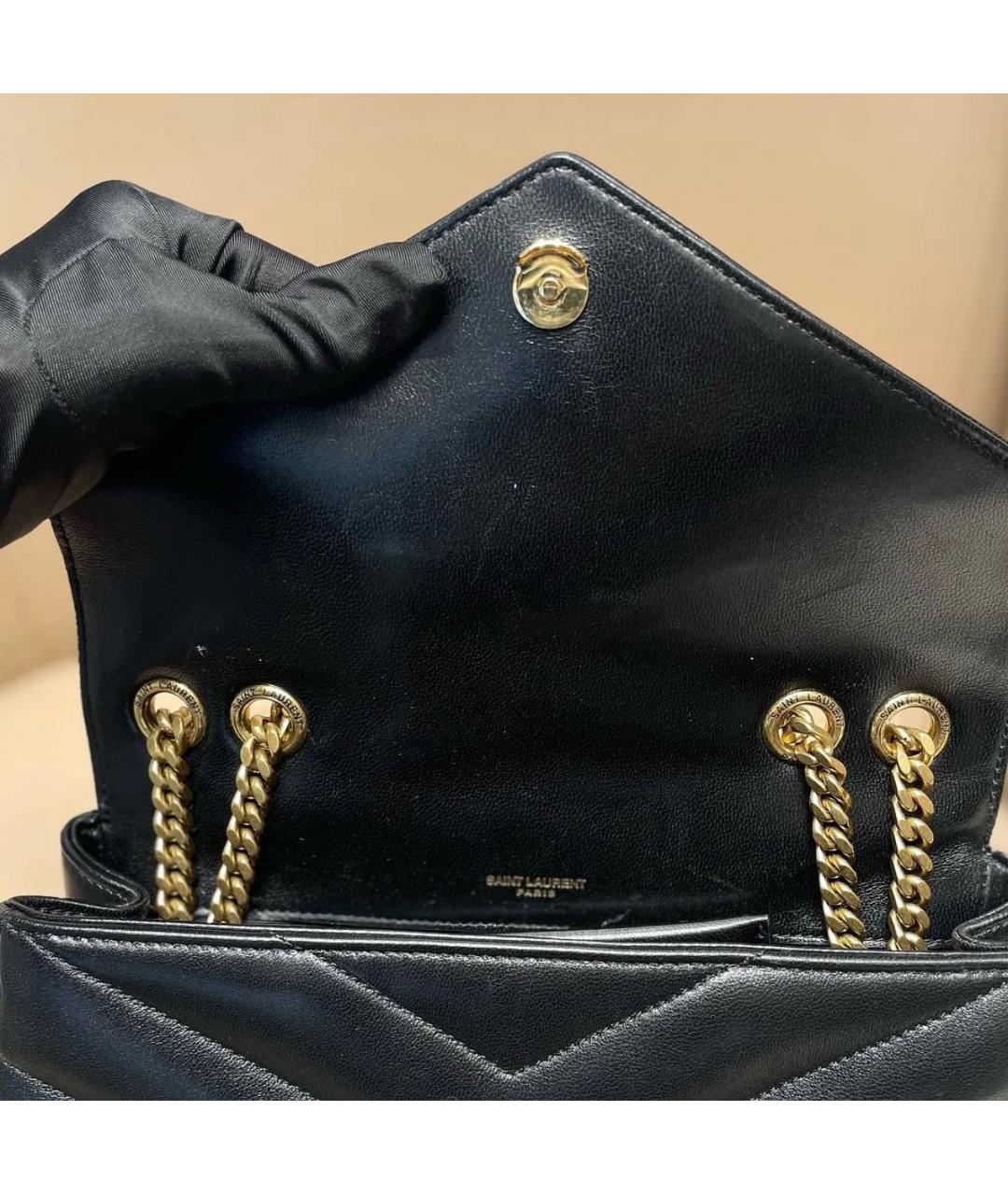 SAINT LAURENT Черная кожаная сумка через плечо, фото 8