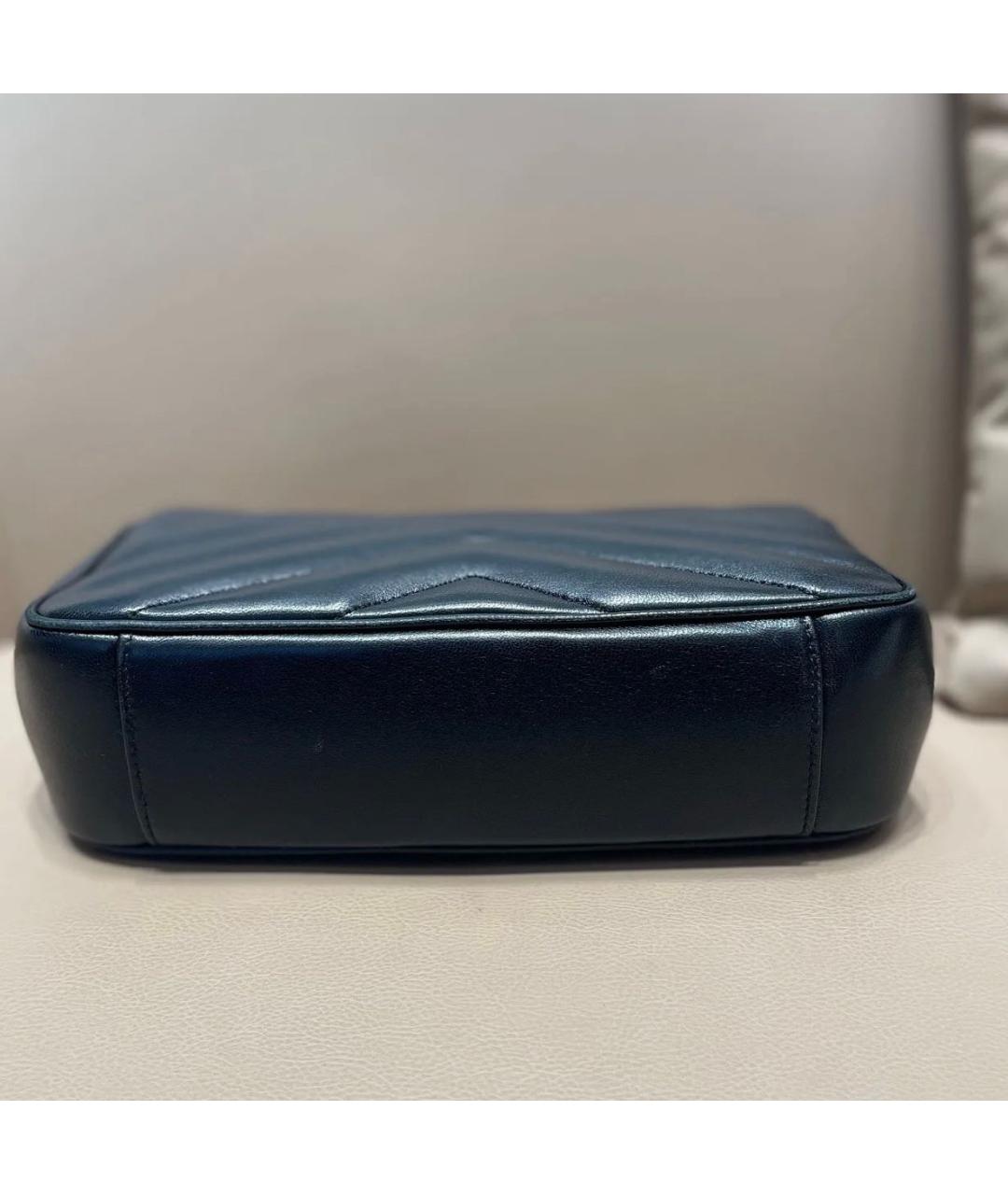 SAINT LAURENT Черная кожаная сумка через плечо, фото 3