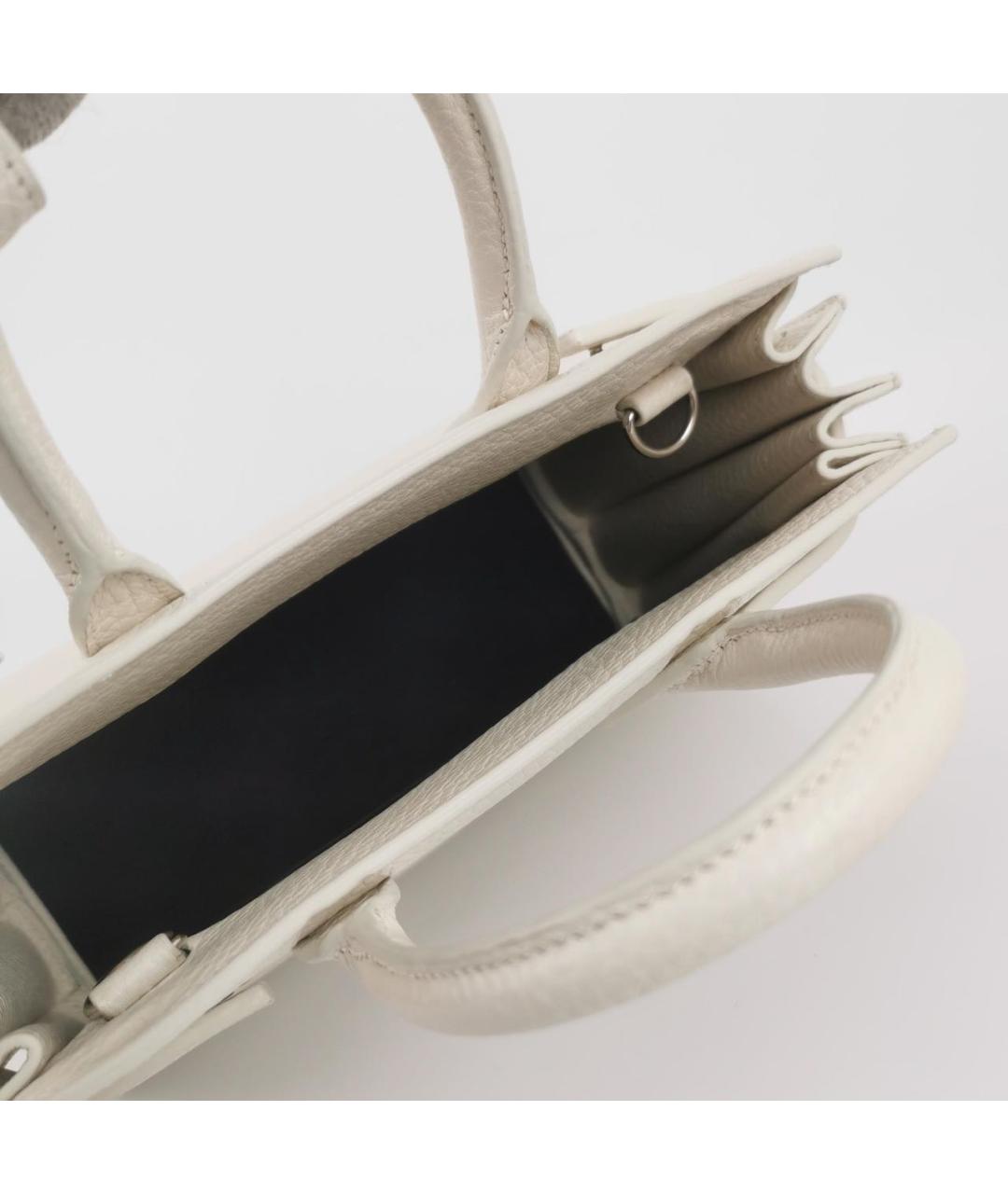 SAINT LAURENT Белая кожаная сумка через плечо, фото 5