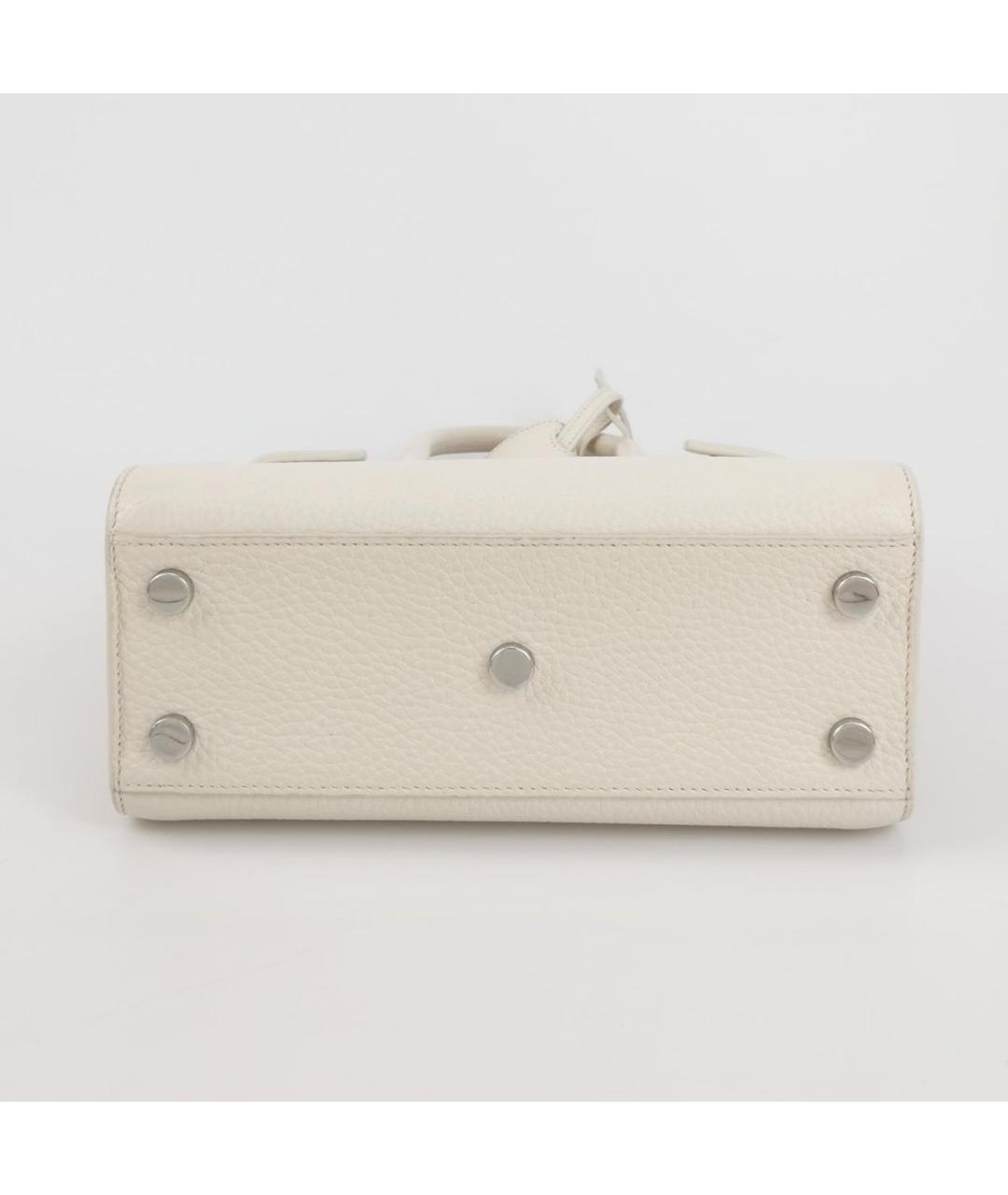 SAINT LAURENT Белая кожаная сумка через плечо, фото 6
