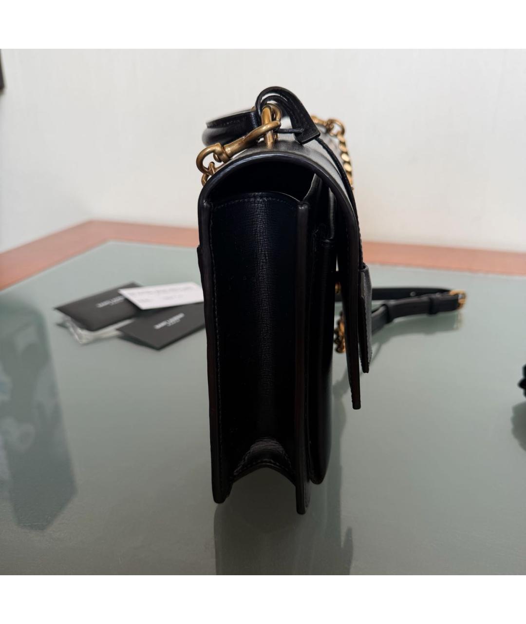 SAINT LAURENT Черная кожаная сумка через плечо, фото 8
