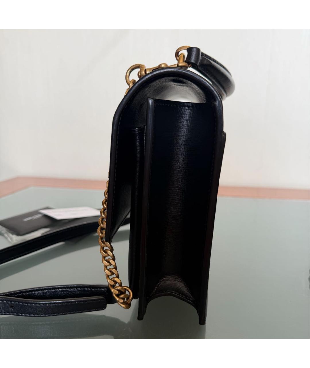 SAINT LAURENT Черная кожаная сумка через плечо, фото 7