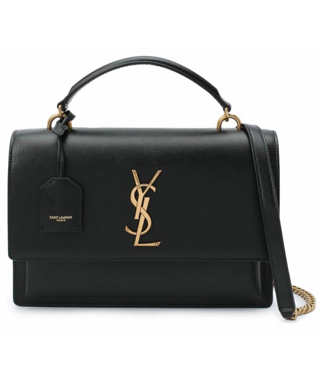 SAINT LAURENT Черная кожаная сумка через плечо, фото 9