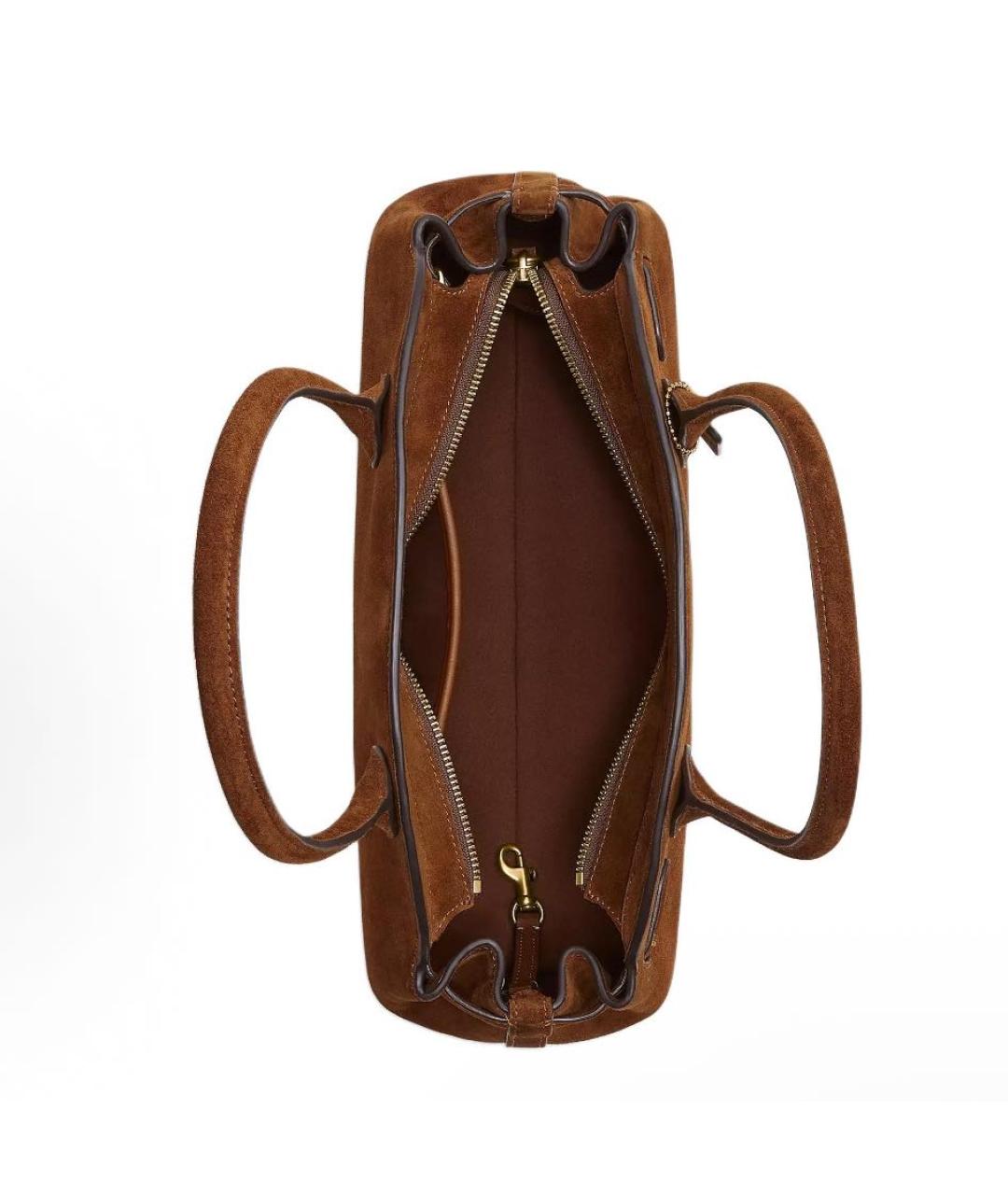 COACH Коричневая замшевая сумка через плечо, фото 3