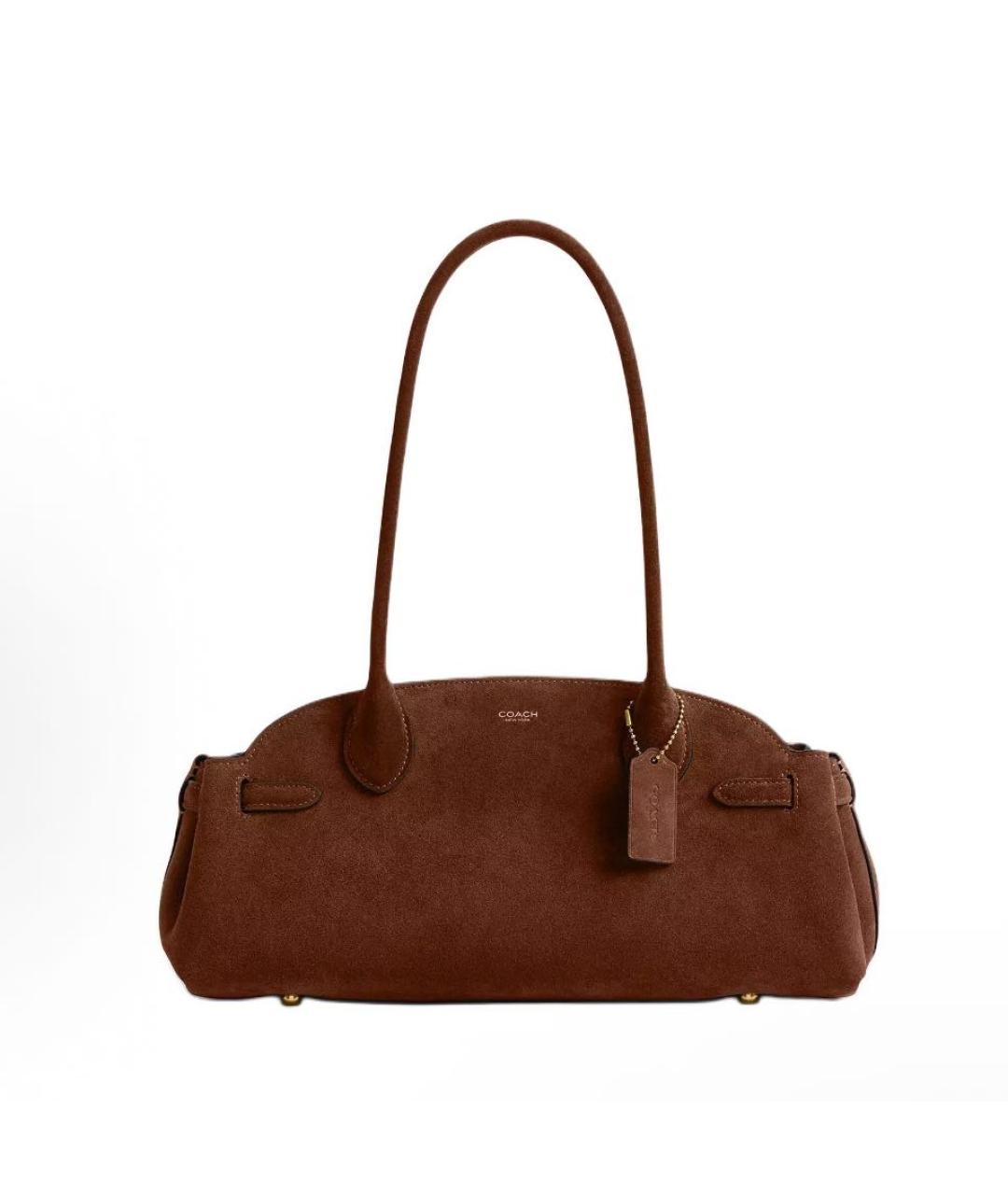 COACH Коричневая замшевая сумка через плечо, фото 9