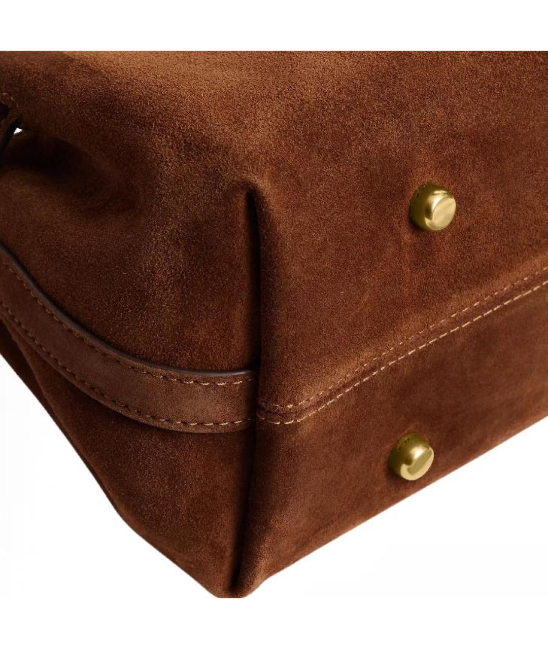 COACH Коричневая замшевая сумка через плечо, фото 4