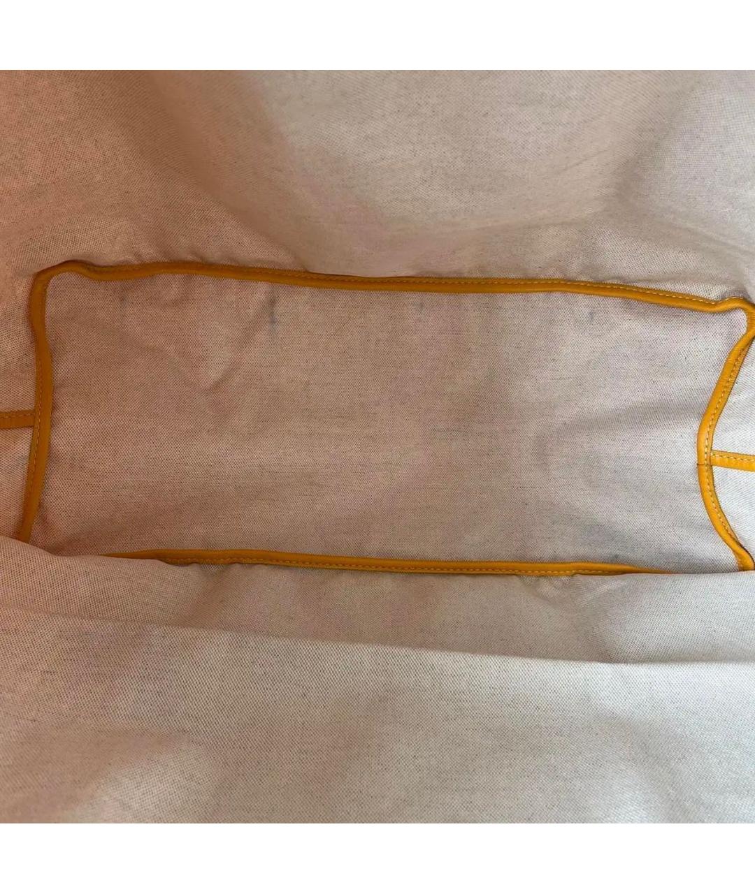 GOYARD Желтая шерстяная сумка тоут, фото 4