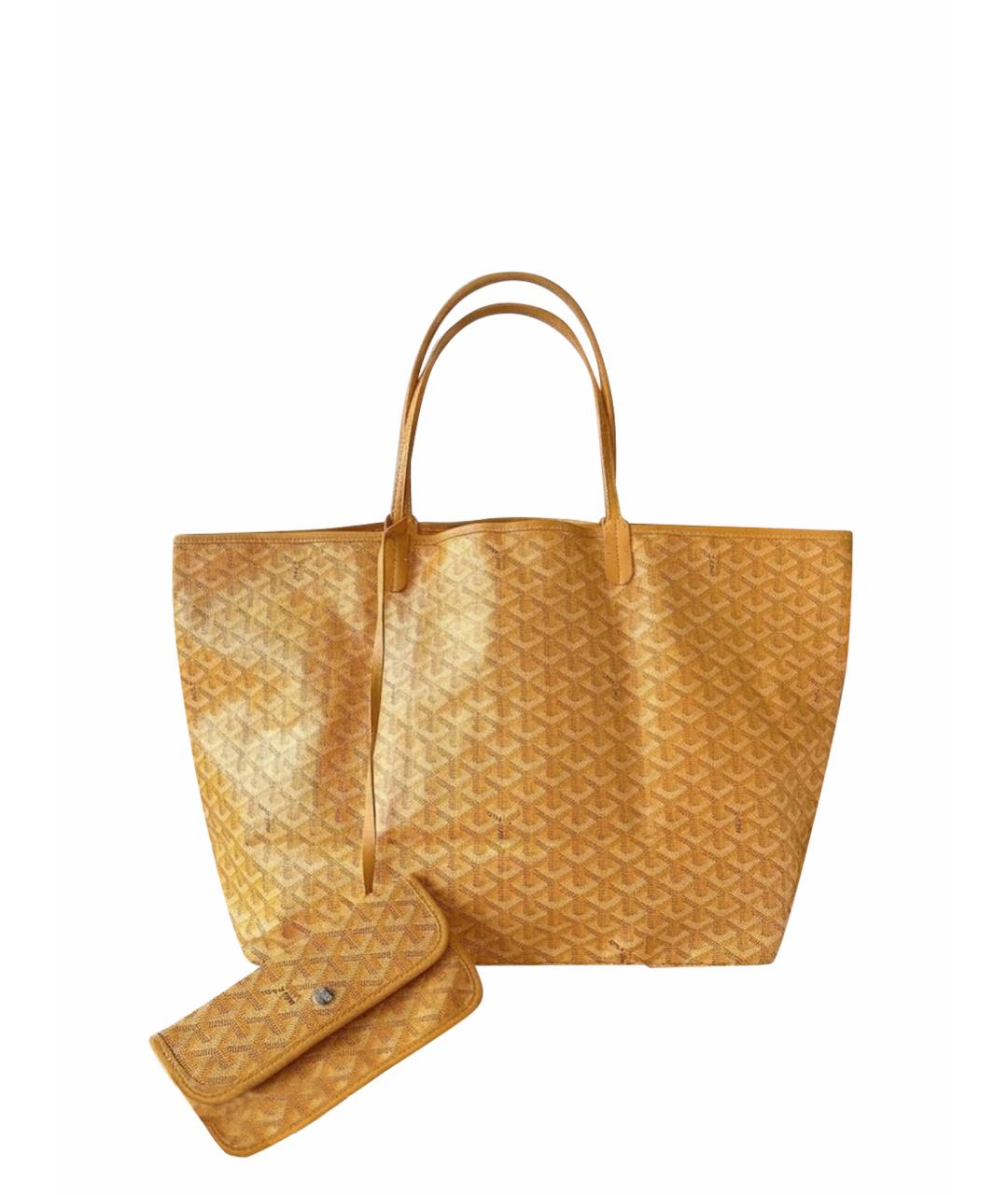 GOYARD Желтая шерстяная сумка тоут, фото 1